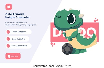 cute dinosaur icon illustration. animal love icon concept