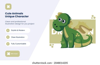 cute dinosaur icon illustration. animal love icon concept