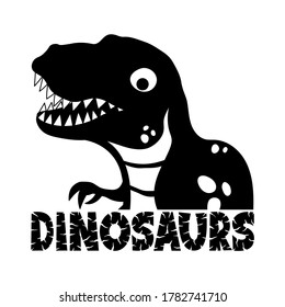 Cute dinosaur icon isolated on white background.