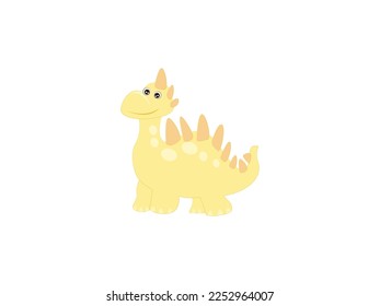 Cute Dinosaur Icon Vector illustration. little Baby Dinosaurs Cartoon Symbol. emblem isolated on White Background, Flat Style for Graphic and Web Design, Logo.