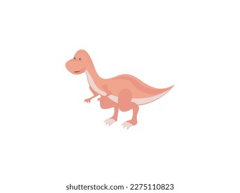 Cute Dinosaur Icon Vector illustration. little Baby Dinosaurs Cartoon Symbol. emblem isolated on White Background, Flat Style for Graphic and Web Design, Logo.