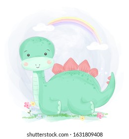 Download Watercolor Baby Dinosaur Clipart High Res Stock Images Shutterstock