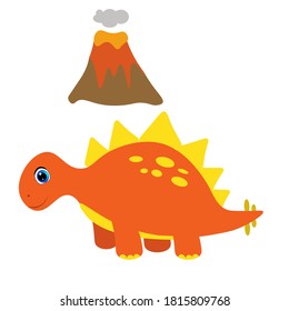 cute dinosaur illustration, cartoon vector for baby print	