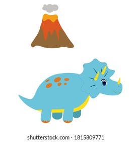 cute dinosaur illustration, cartoon vector for baby print	