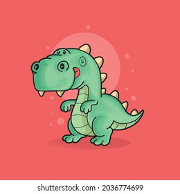 cute dinosaur illustration grunge style