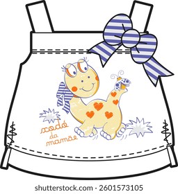 Cute Dinosaur Illustration for Kids' Print Design