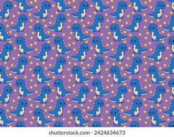 Cute dinosaur illustration, pattern, vector, for backgrounds, children's fabric textures