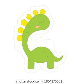 cute dinosaur illustration sticker character