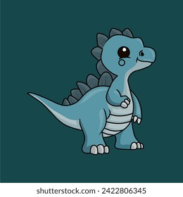 cute dinosaur illustration, vector dinosaur