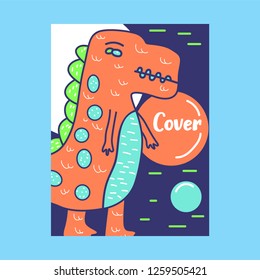 cute dinosaur illustration as vector for baby tee print - Vector