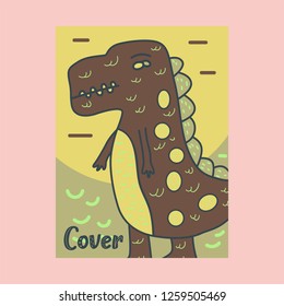 cute dinosaur illustration as vector for baby tee print - Vector
