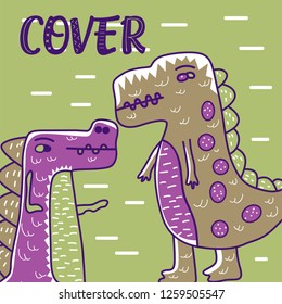 cute dinosaur illustration as vector for baby tee print - Vector