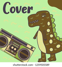 cute dinosaur illustration as vector for baby tee print - Vector