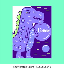 cute dinosaur illustration as vector for baby tee print - Vector