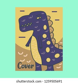 cute dinosaur illustration as vector for baby tee print - Vector