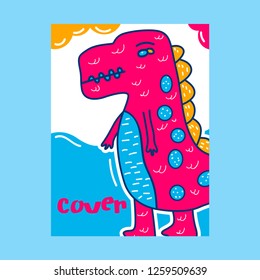 cute dinosaur illustration as vector for baby tee print - Vector