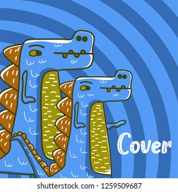 cute dinosaur illustration as vector for baby tee print - Vector
