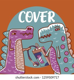 cute dinosaur illustration as vector for baby tee print - Vector