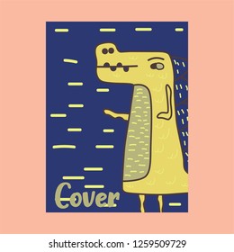cute dinosaur illustration as vector for baby tee print - Vector