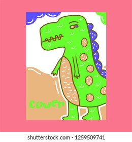 cute dinosaur illustration as vector for baby tee print - Vector