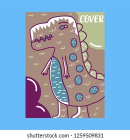 cute dinosaur illustration as vector for baby tee print - Vector
