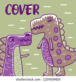 cute dinosaur illustration as vector for baby tee print - Vector
