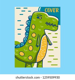 cute dinosaur illustration as vector for baby tee print - Vector