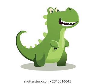 cute dinosaur illustration, vector image with isolated background.