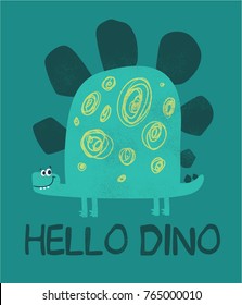 cute dinosaur illustration as vector for kids fashion
