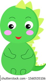 Cute dinosaur, illustration, vector on white background.