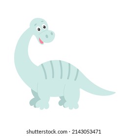 Cute dinosaur isolated object. Hand drawn character. Baby hobby and passion. Funny animal vector illustration