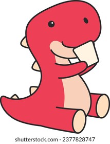 Cute dinosaur isolated on white background. Vector illustration in cartoon style.