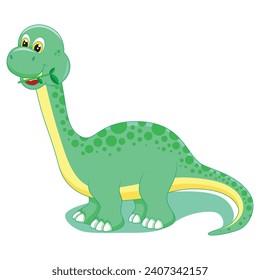 Cute dinosaur isolated on white background.