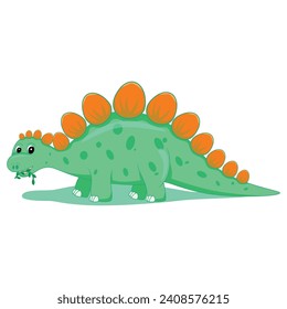 Cute dinosaur isolated on white background.