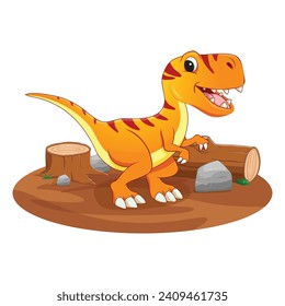 Cute dinosaur isolated on white background.