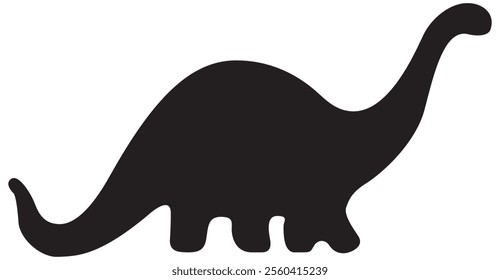 Cute dinosaur isolated on white background. Black and white dinosaur cartoon smiling.