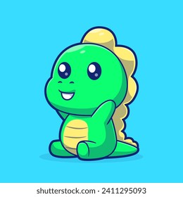 Cute Dinosaur Kid Sitting Cartoon Vector Icon Illustration.
Animal Nature Icon Concept Isolated Premium Vector. Flat
Cartoon Style