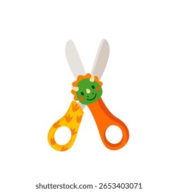 Cute Dinosaur Kids Scissors. Vector Illustration