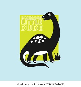 Cute Dinosaur Little Dude Roar t-shirt print, tee print, jeans, clothing, fashion and other printing products Design Vector illustration By Hammad Graphics