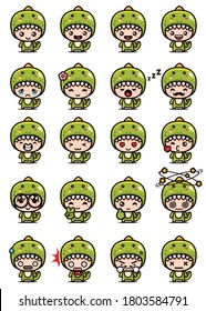 cute dinosaur mascot set design