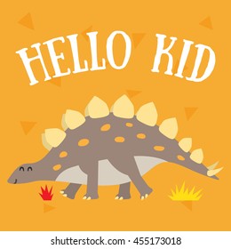 Cute dinosaur mascot template. Cartoon dinosaur illustration for children