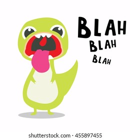 Cute dinosaur mascot template. Cartoon dinosaur illustration for children