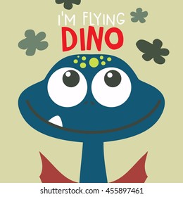 Cute dinosaur mascot template. Cartoon dinosaur illustration for children
