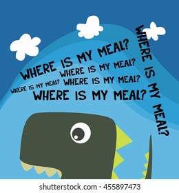 Cute dinosaur mascot template. Cartoon dinosaur illustration for children