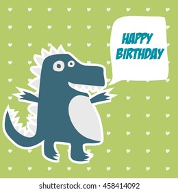 Cute dinosaur mascot template. Cartoon dinosaur illustration for children