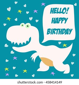 Cute dinosaur mascot template. Cartoon dinosaur illustration for children