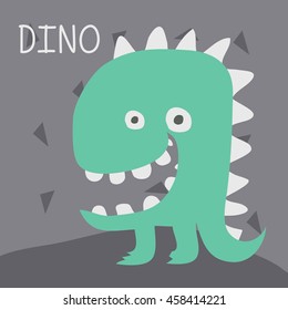 Cute dinosaur mascot template. Cartoon dinosaur illustration for children