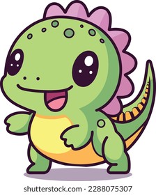 cute dinosaur mascot vector cartoon style