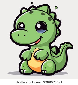 cute dinosaur mascot vector cartoon style