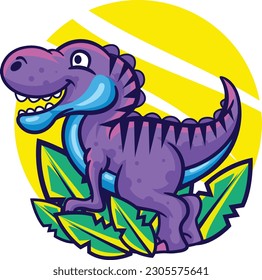 Cute Dinosaur mascot vector with premium quality stock